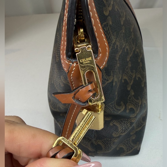 Celine Brown Triomphe Canvas Toiletry Pouch - Picture 15 of 16